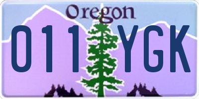 OR license plate 011YGK