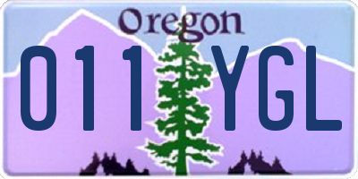 OR license plate 011YGL
