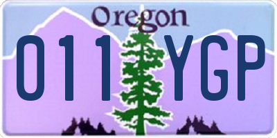 OR license plate 011YGP