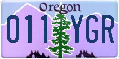 OR license plate 011YGR