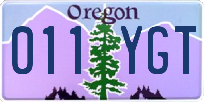 OR license plate 011YGT