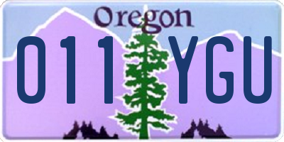 OR license plate 011YGU