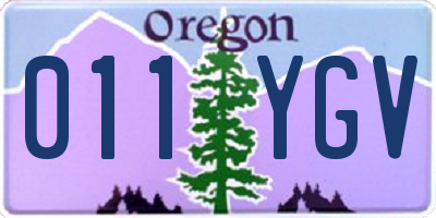 OR license plate 011YGV