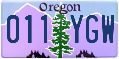 OR license plate 011YGW