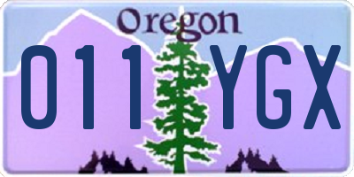 OR license plate 011YGX
