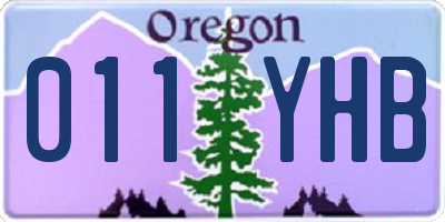 OR license plate 011YHB