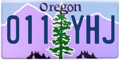 OR license plate 011YHJ