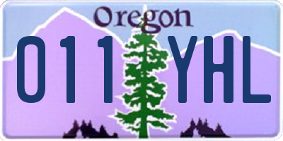 OR license plate 011YHL