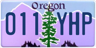 OR license plate 011YHP