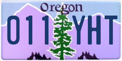 OR license plate 011YHT