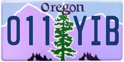 OR license plate 011YIB