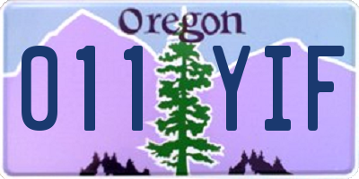 OR license plate 011YIF