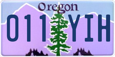 OR license plate 011YIH