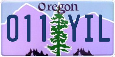 OR license plate 011YIL
