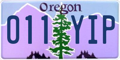OR license plate 011YIP