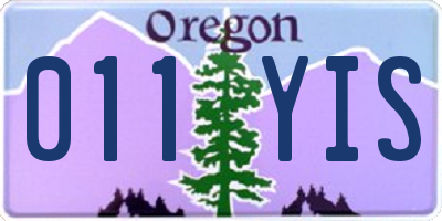 OR license plate 011YIS