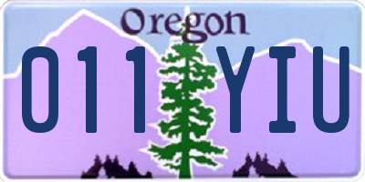 OR license plate 011YIU