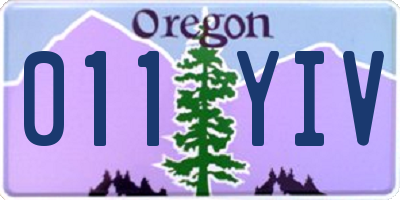 OR license plate 011YIV