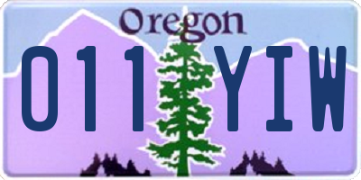 OR license plate 011YIW