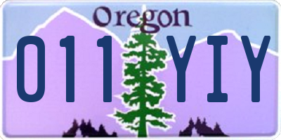 OR license plate 011YIY