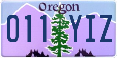 OR license plate 011YIZ