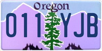 OR license plate 011YJB