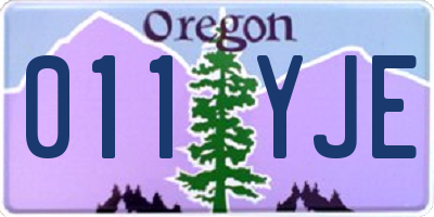 OR license plate 011YJE