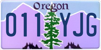 OR license plate 011YJG