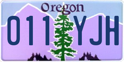 OR license plate 011YJH
