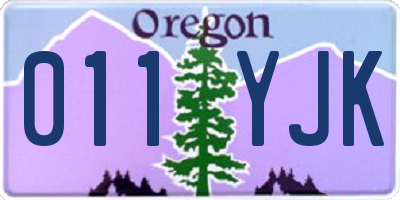 OR license plate 011YJK
