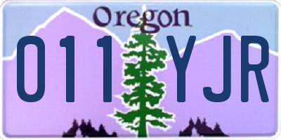 OR license plate 011YJR