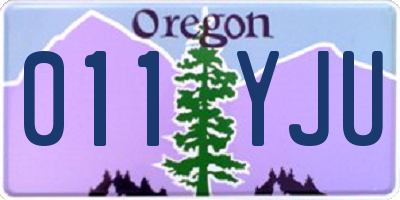 OR license plate 011YJU