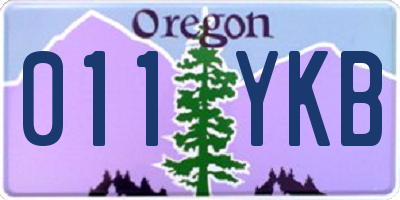 OR license plate 011YKB