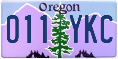 OR license plate 011YKC