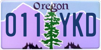 OR license plate 011YKD