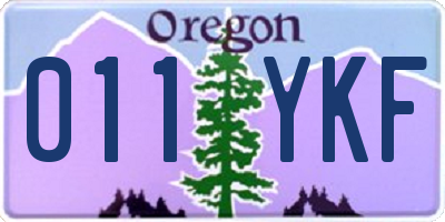 OR license plate 011YKF