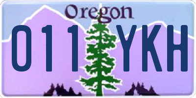 OR license plate 011YKH