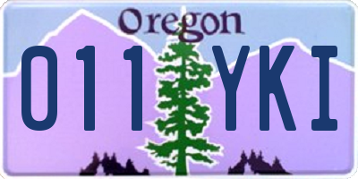 OR license plate 011YKI