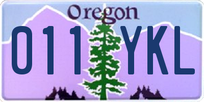 OR license plate 011YKL