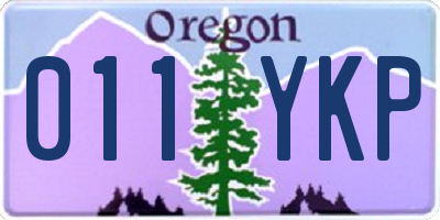 OR license plate 011YKP