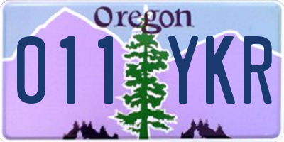 OR license plate 011YKR