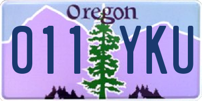 OR license plate 011YKU