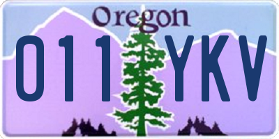 OR license plate 011YKV