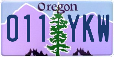 OR license plate 011YKW