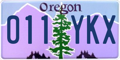 OR license plate 011YKX