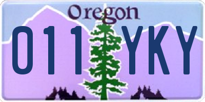 OR license plate 011YKY