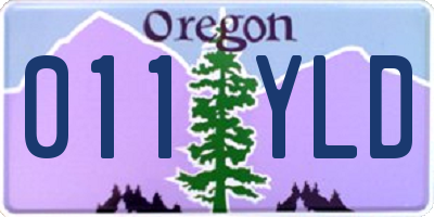 OR license plate 011YLD