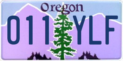 OR license plate 011YLF