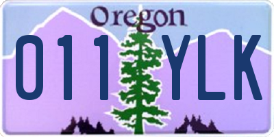 OR license plate 011YLK