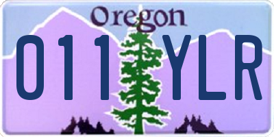 OR license plate 011YLR